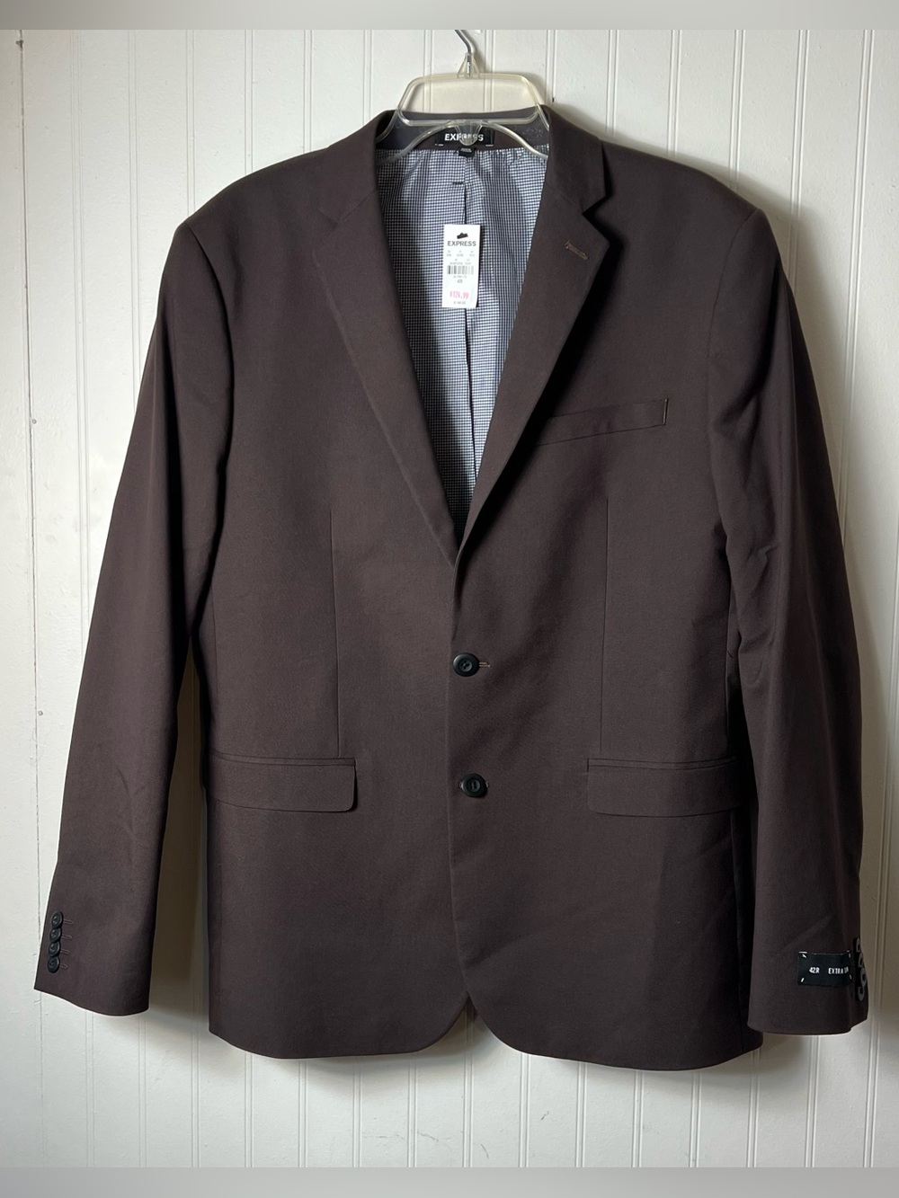 NWT Express Blazer Jacket Mens 42R Formal Business Extra Slim Fit